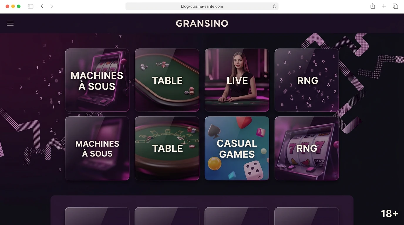Présentation des jeux sur Gransino