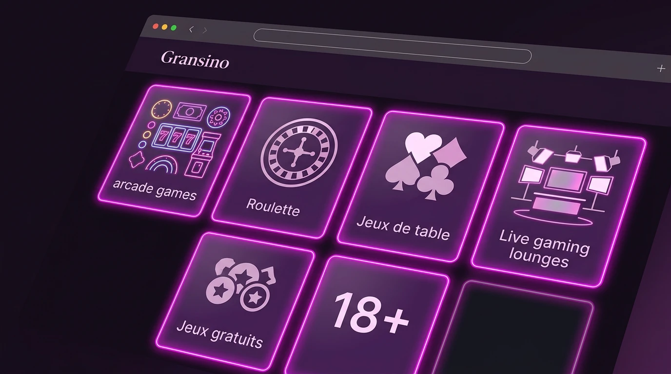 Types de jeux disponibles